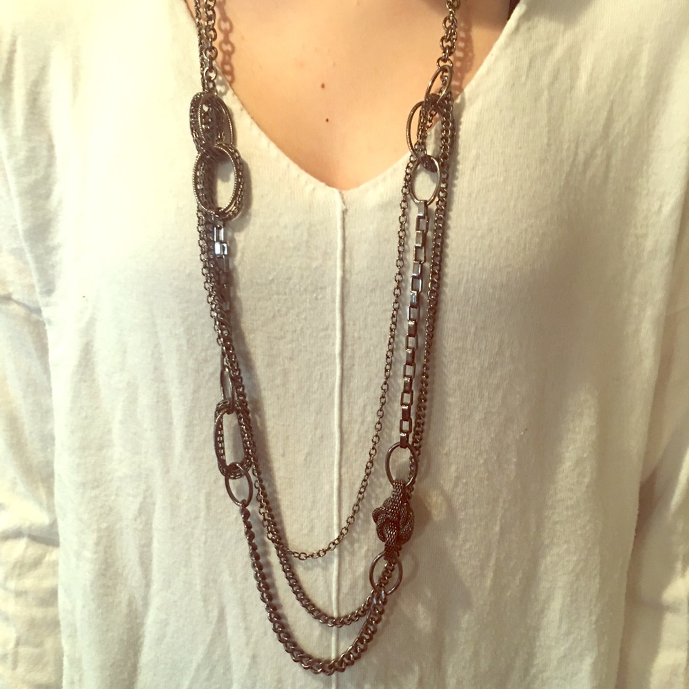 Gun metal chain necklace